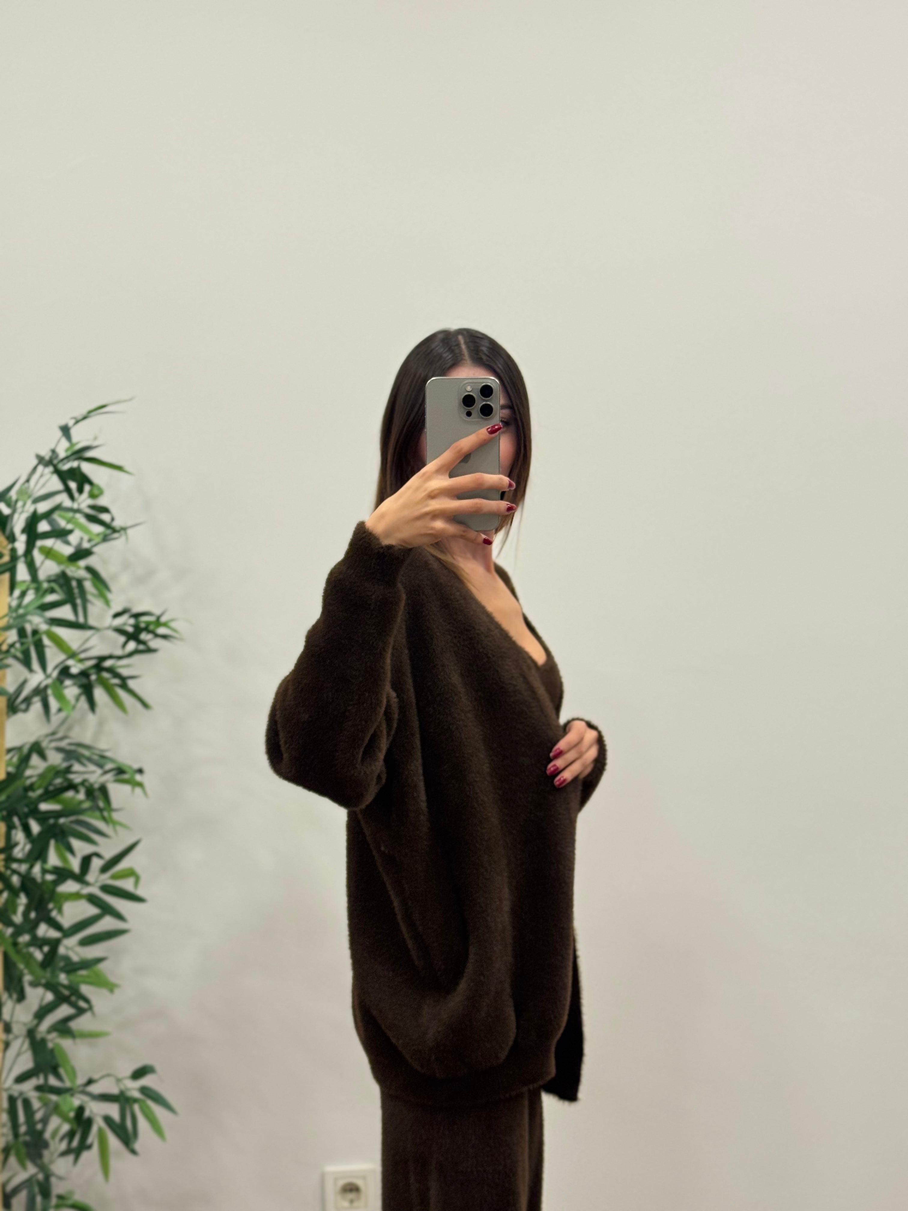 Moon 3lü Kahverengi Takım