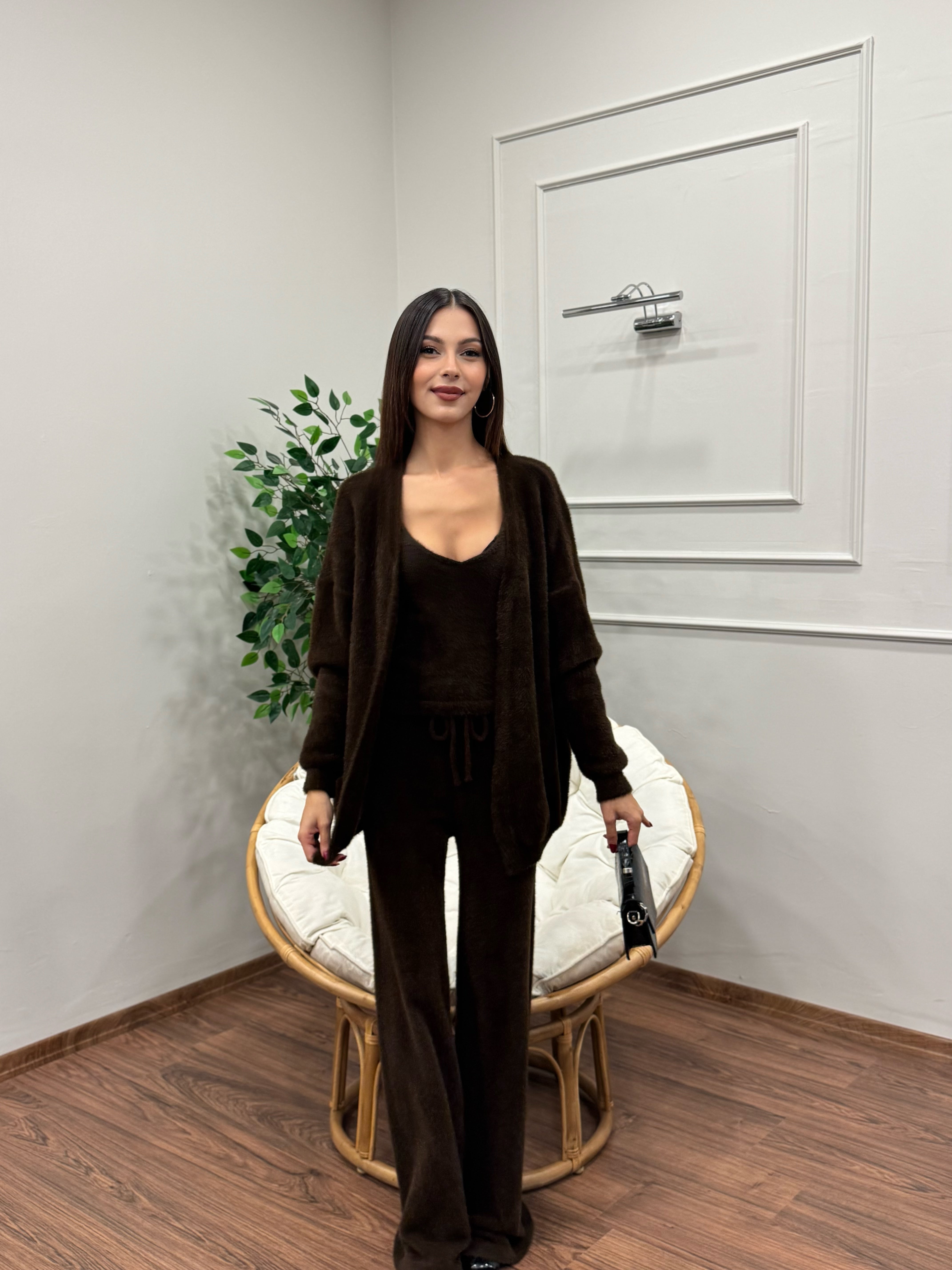 Moon 3lü Kahverengi Takım