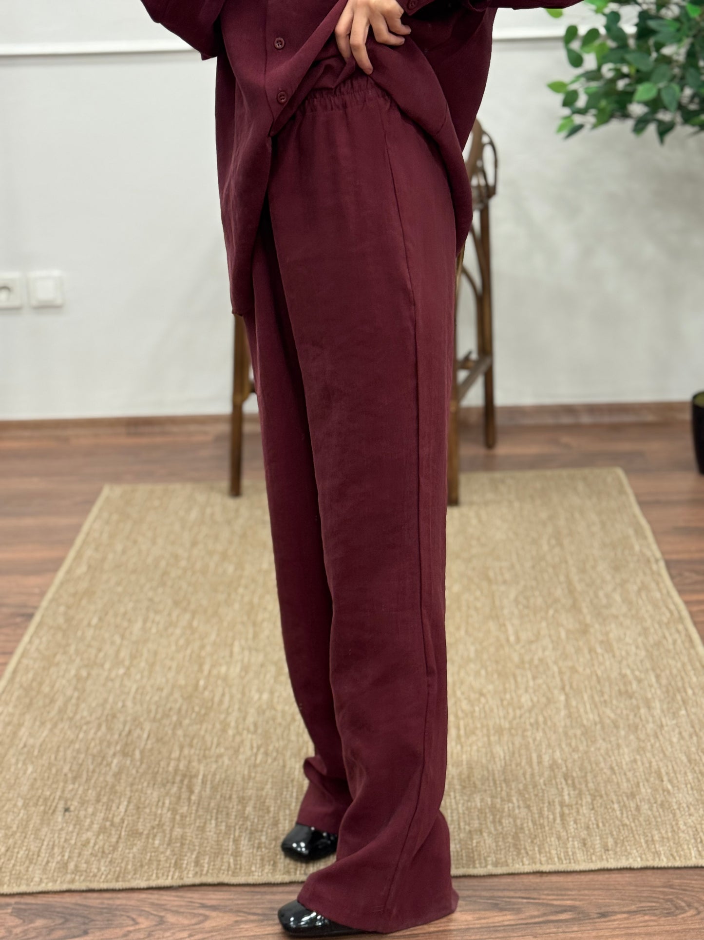 Bordo Premium Tensel Kumaş Takım