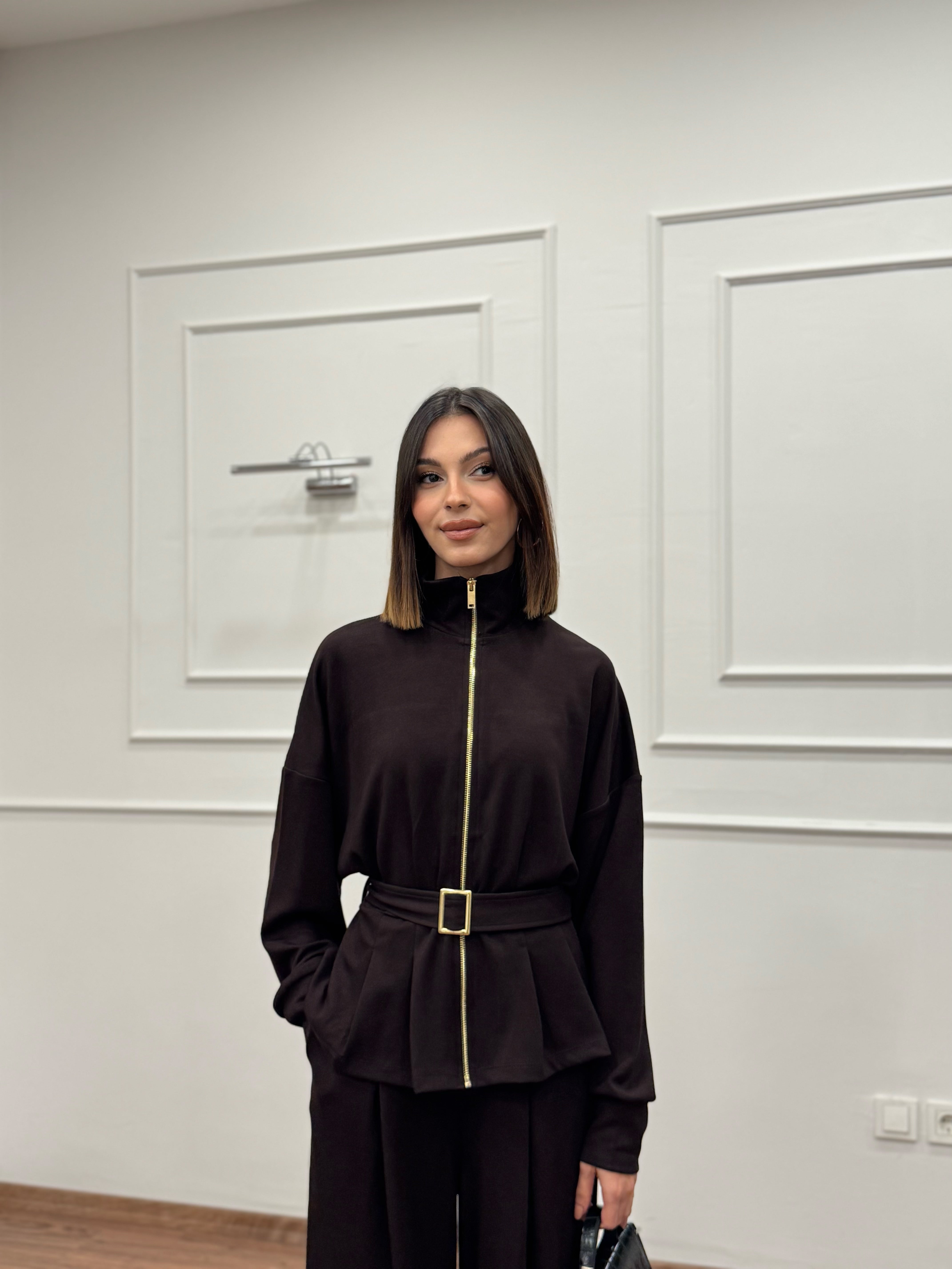 Alya Kahverengi Ceket Pantolon Takım