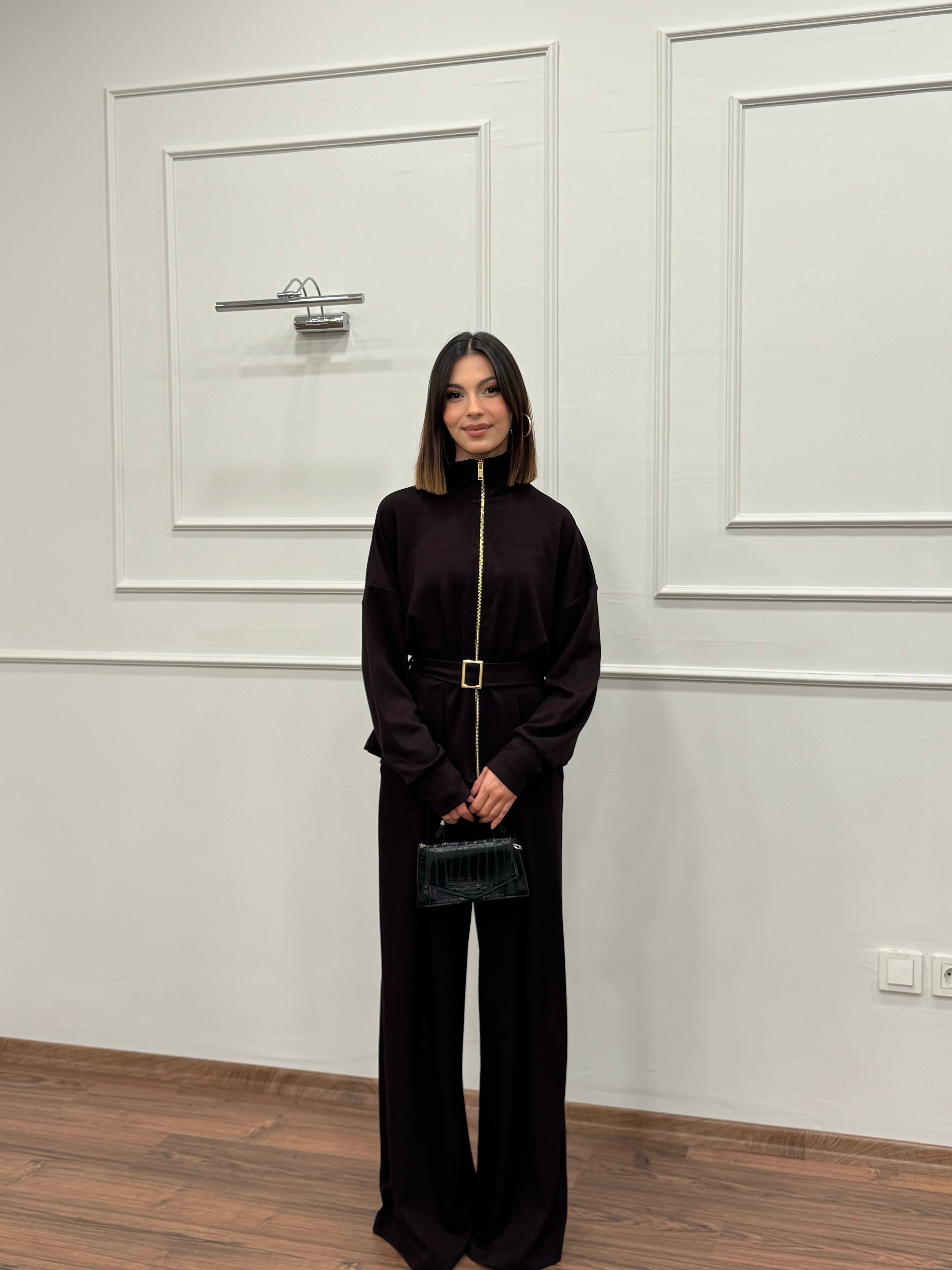 Alya Kahverengi Ceket Pantolon Takım