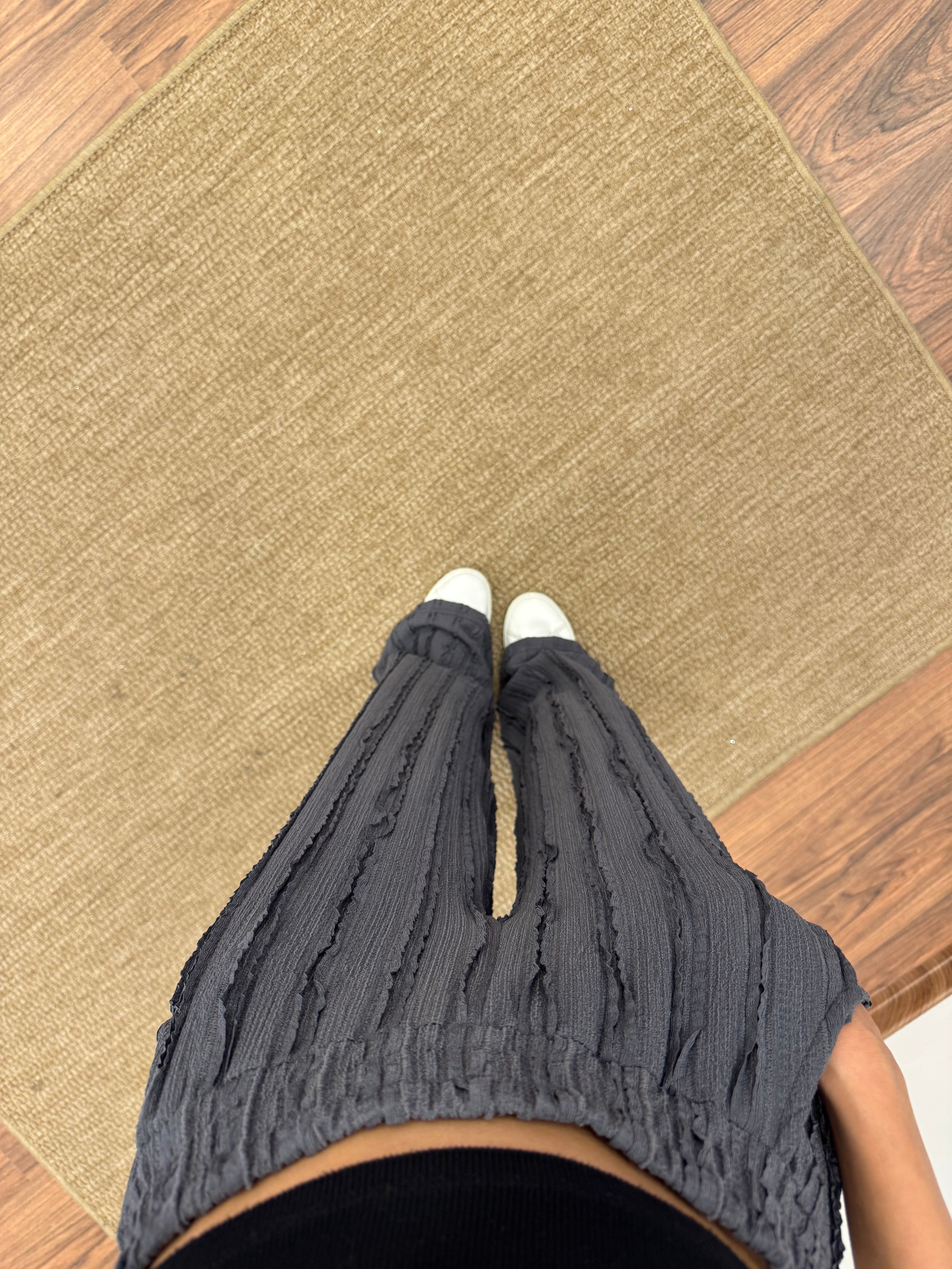 Gagari Kumaş Geniş Kesim Gri Pantolon