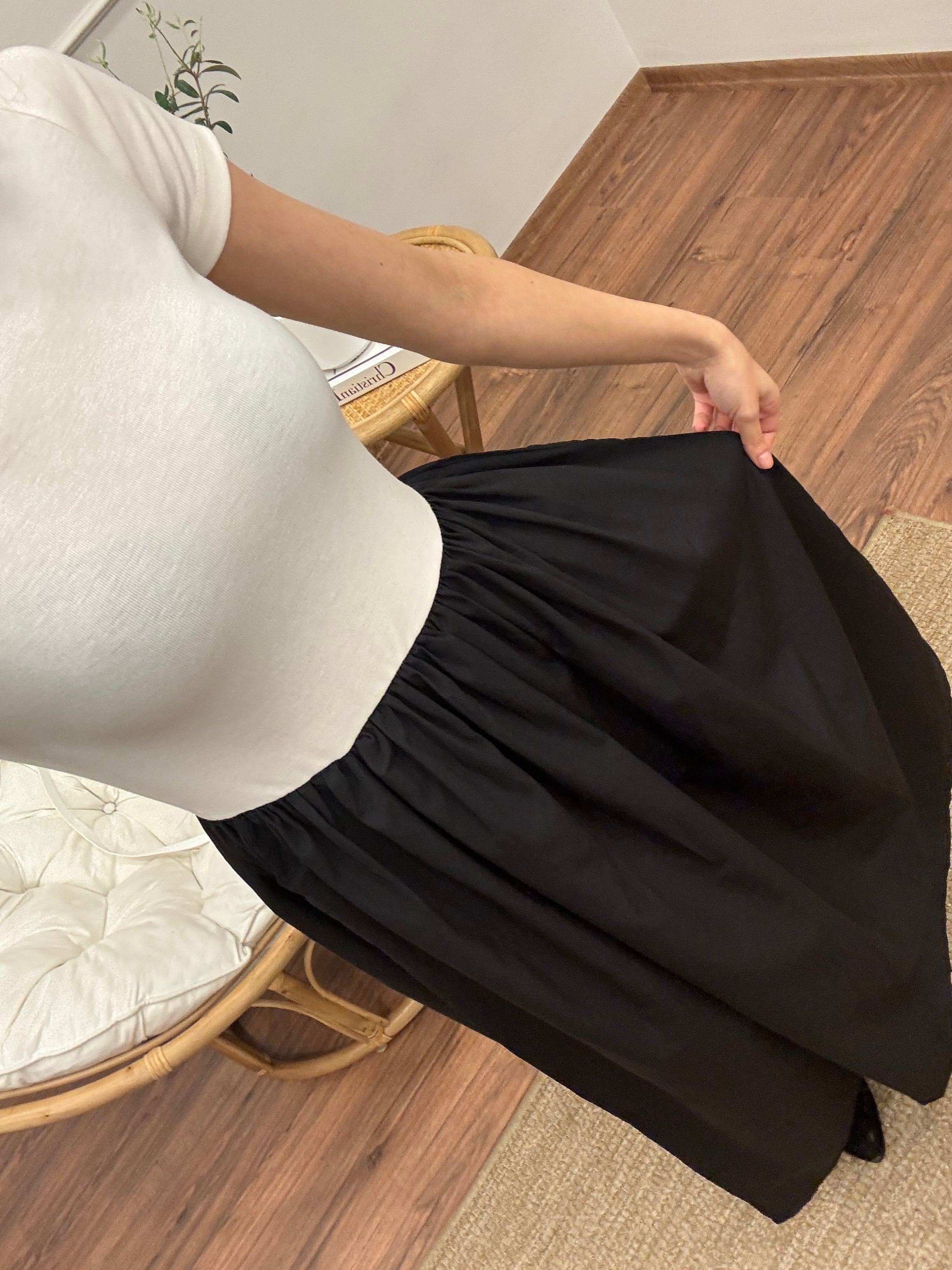 Diana Kloş Kemerli Siyah Elbise