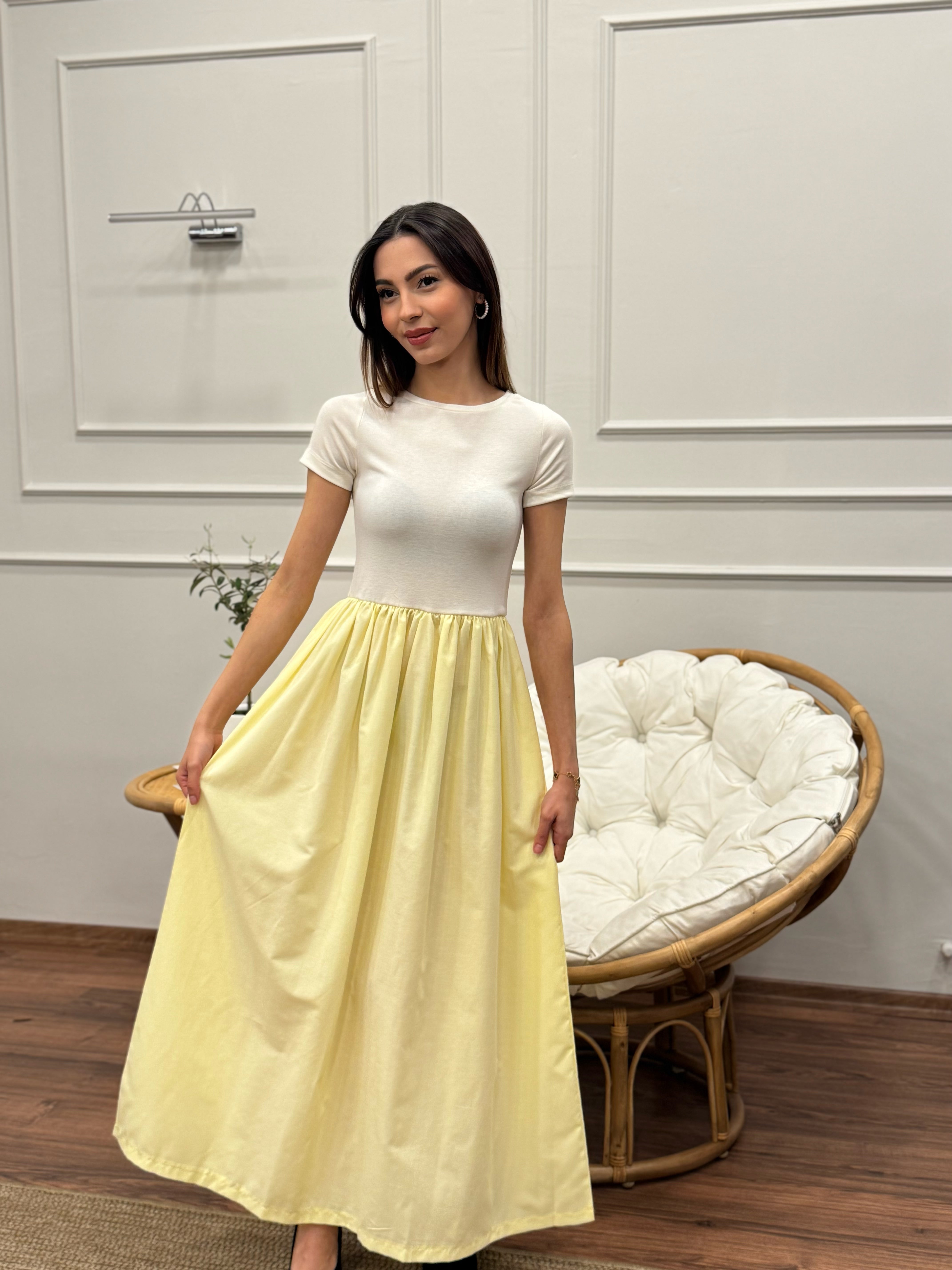 Diana Kloş Kemerli Bebe Sarısı Elbise