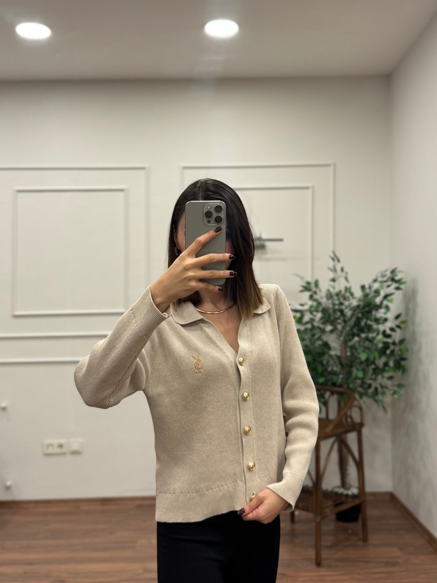 Ysl Triko Bej Hırka
