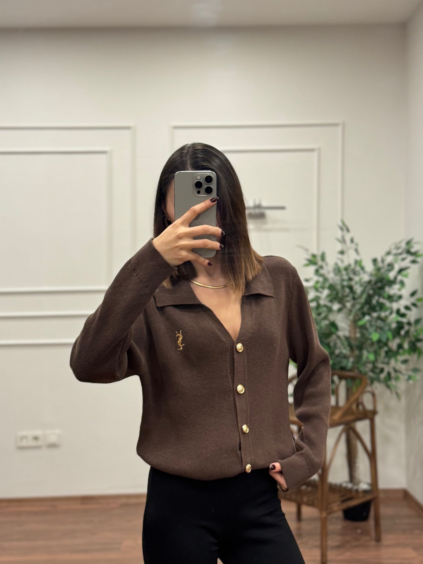 Ysl Triko Kahverengi Hırka