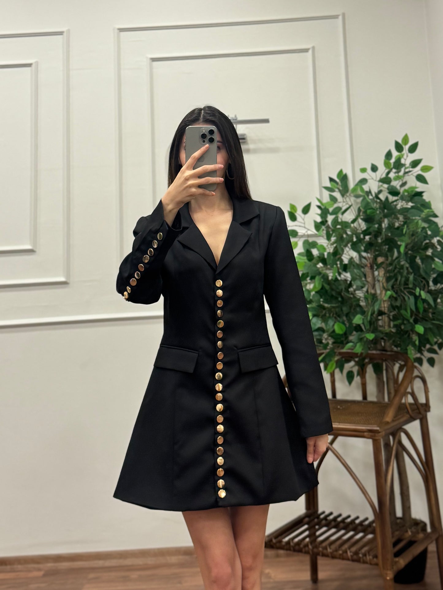 Monro Premium Siyah Blazer Elbise