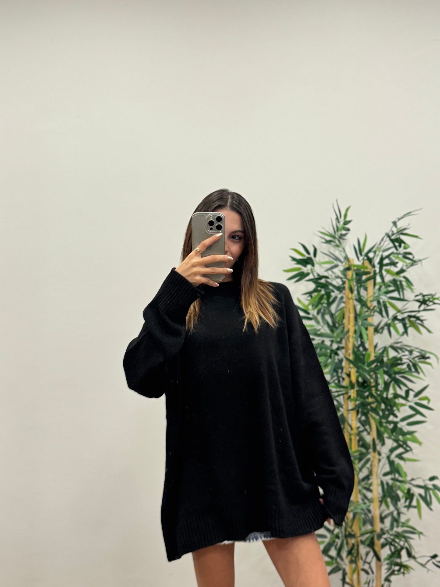 Massi Oversize Siyah Kazak