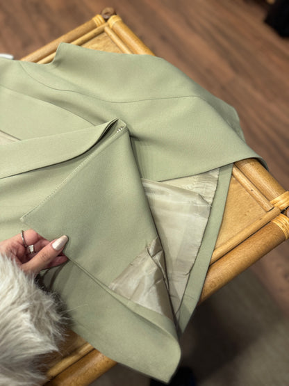 Layla Premium Asimetrik Kesim Haki Yelek