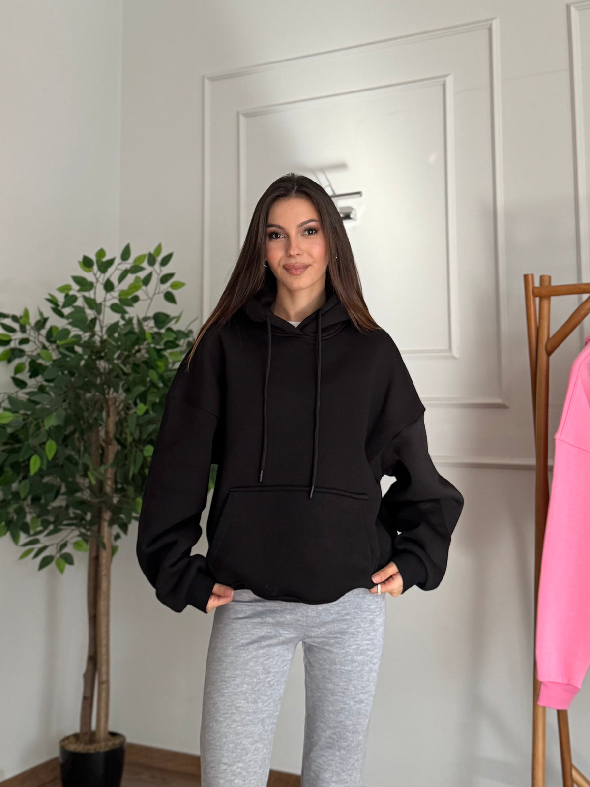 Taş Baskı Angel Wings Siyah Sweatshirt