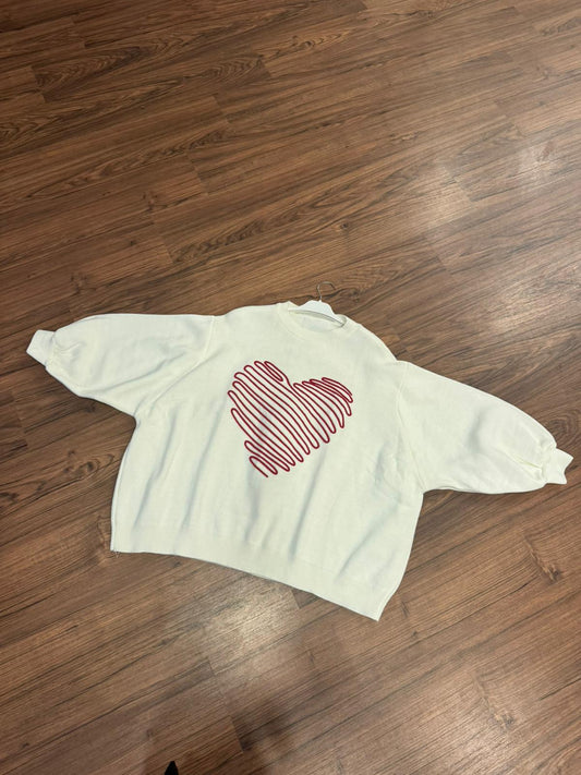 Kalp İşleme Detay Triko Kazak