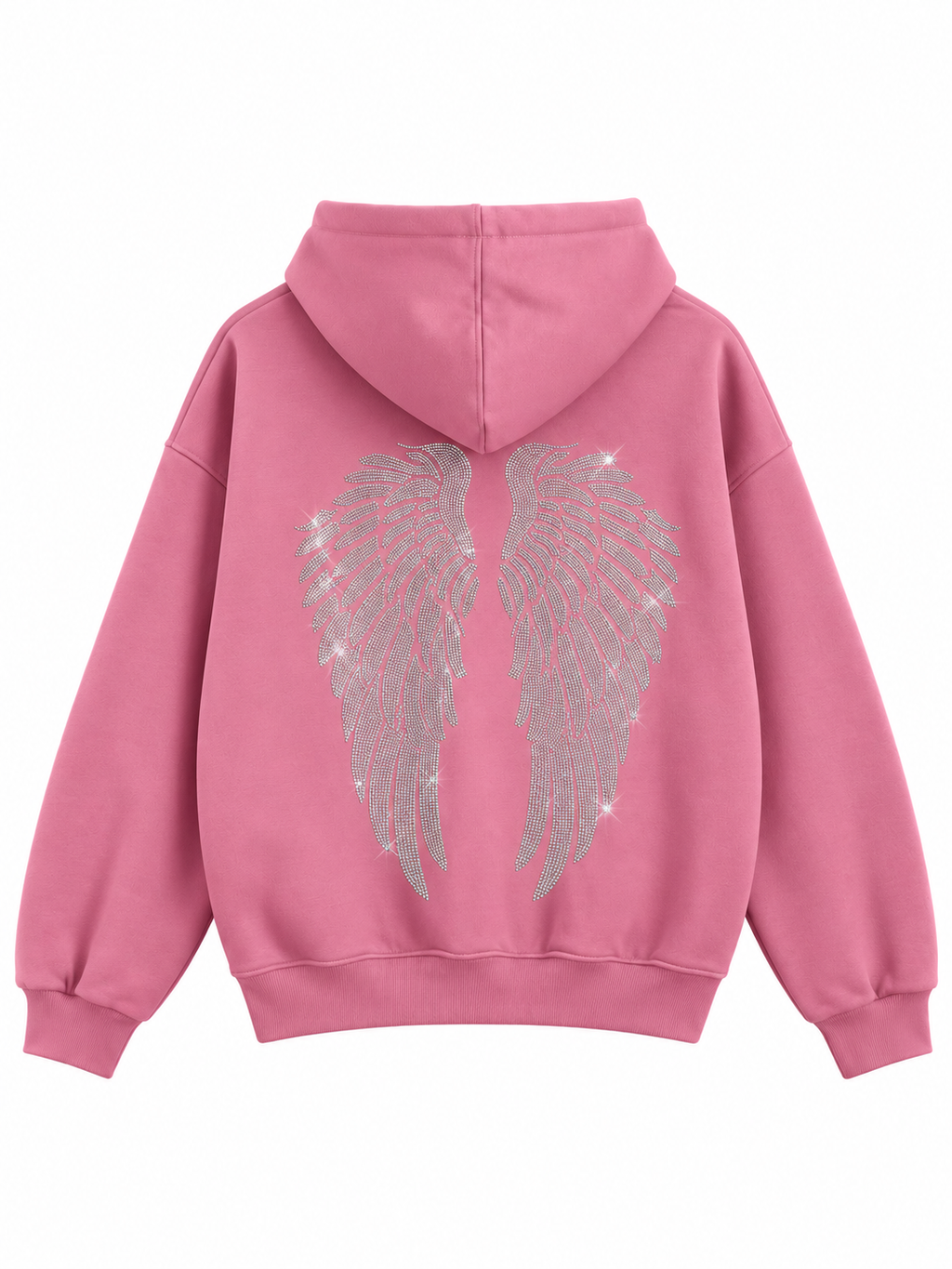 Taş Baskı Angel Wings Pembe Sweatshirt