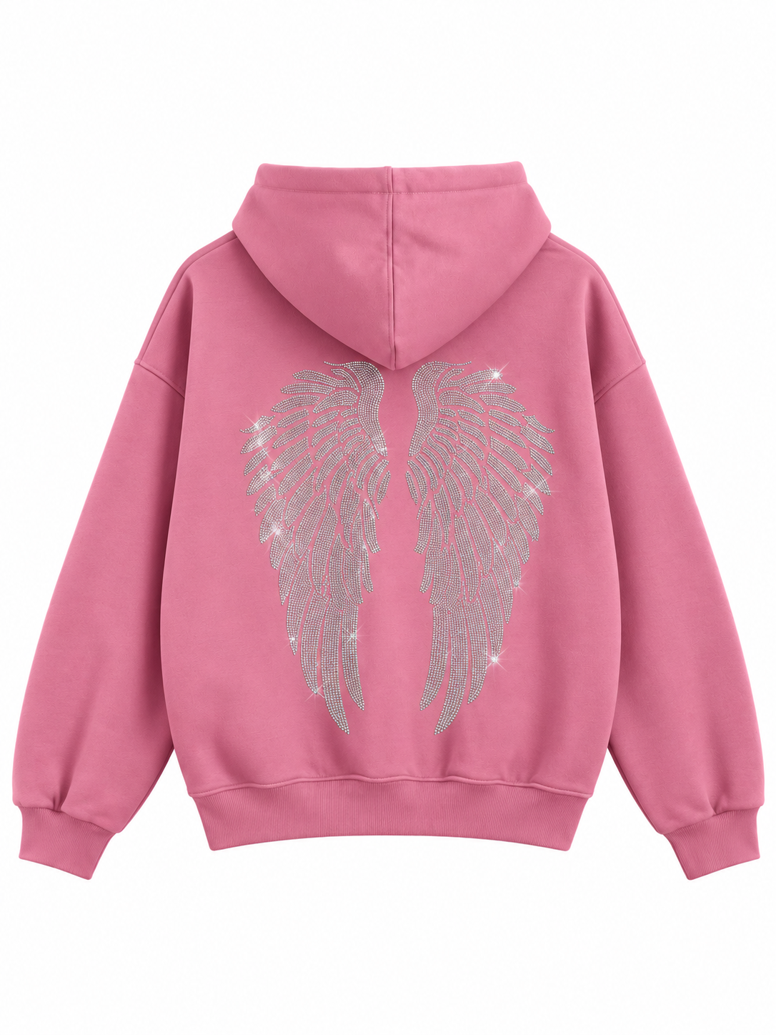 Taş Baskı Angel Wings Pembe Sweatshirt