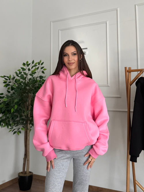 Taş Baskı Angel Wings Pembe Sweatshirt