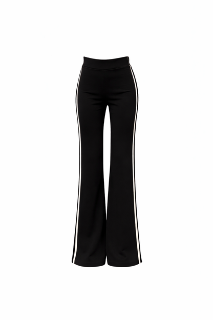 Line Yanı Çıma Siyah İspanyol Pantolon