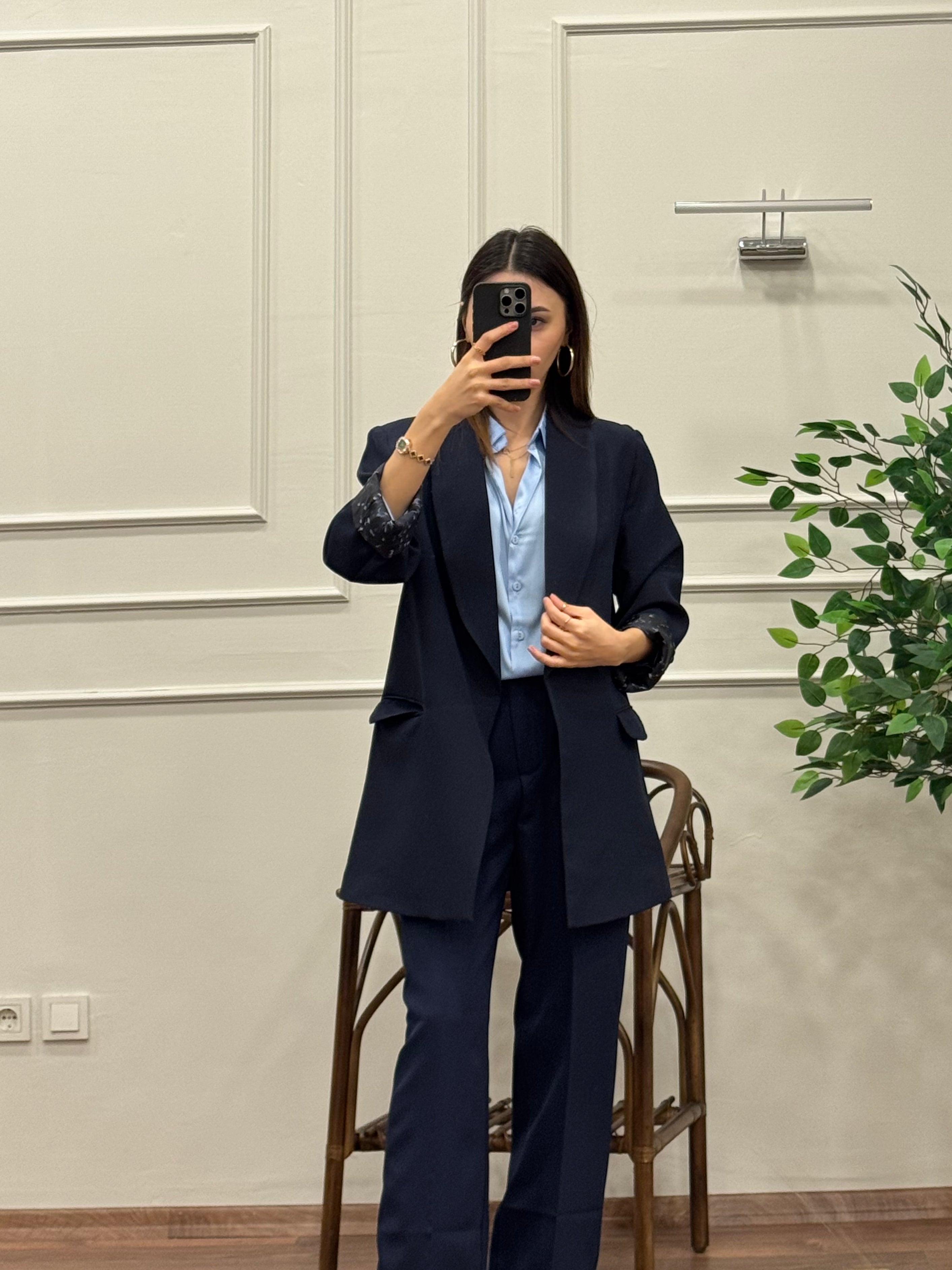 Lacivert Premium Astarlı Blazer Ceket