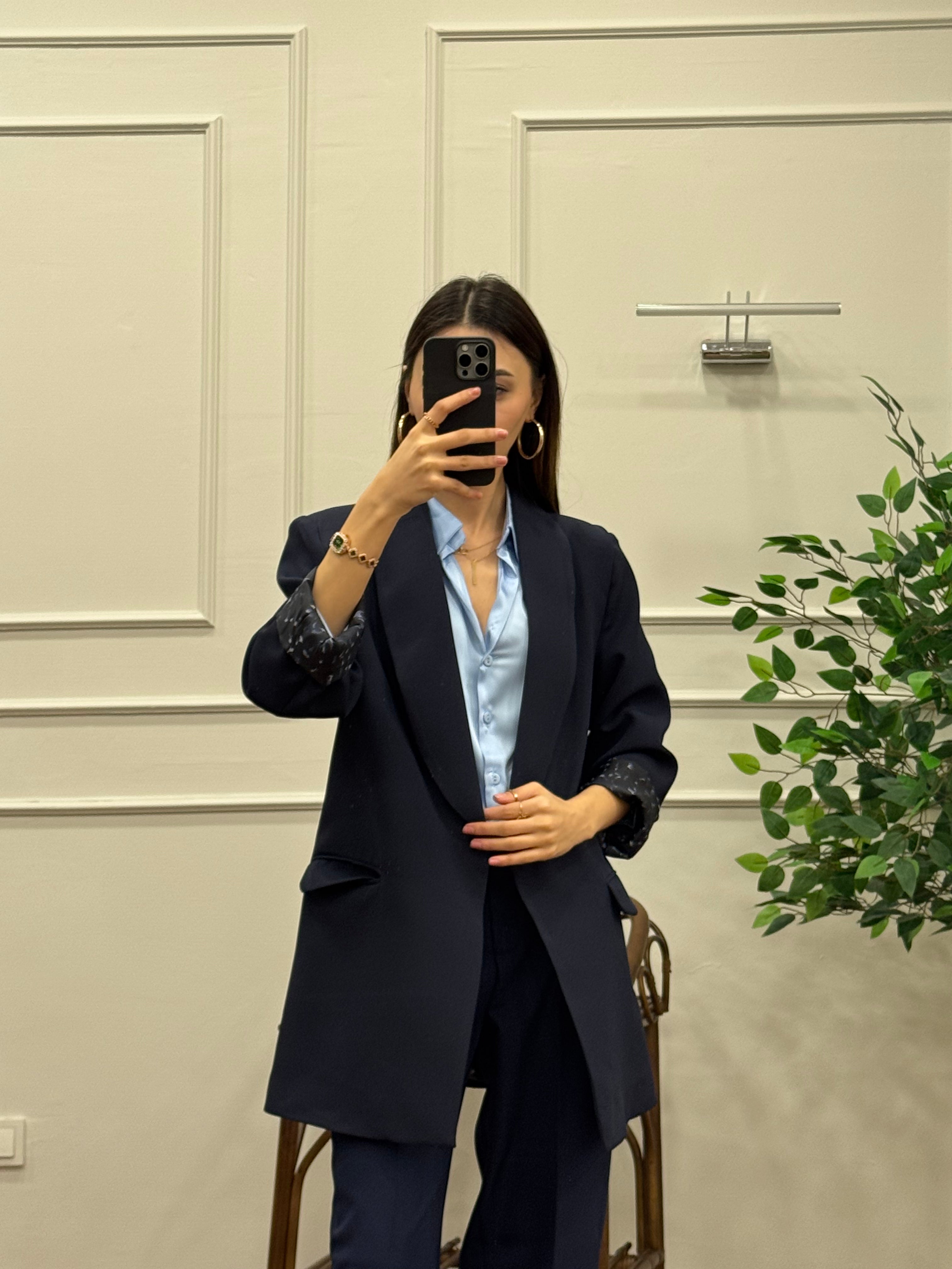 Lacivert Premium Astarlı Blazer Ceket