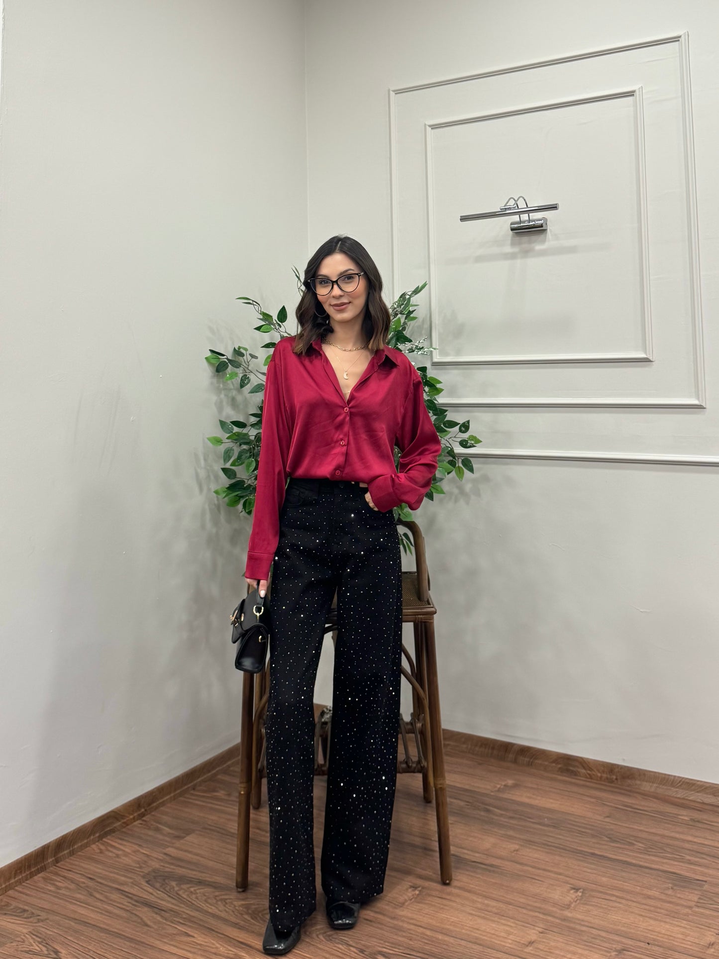 Premium Ön Arka Taşlı Siyah Jean