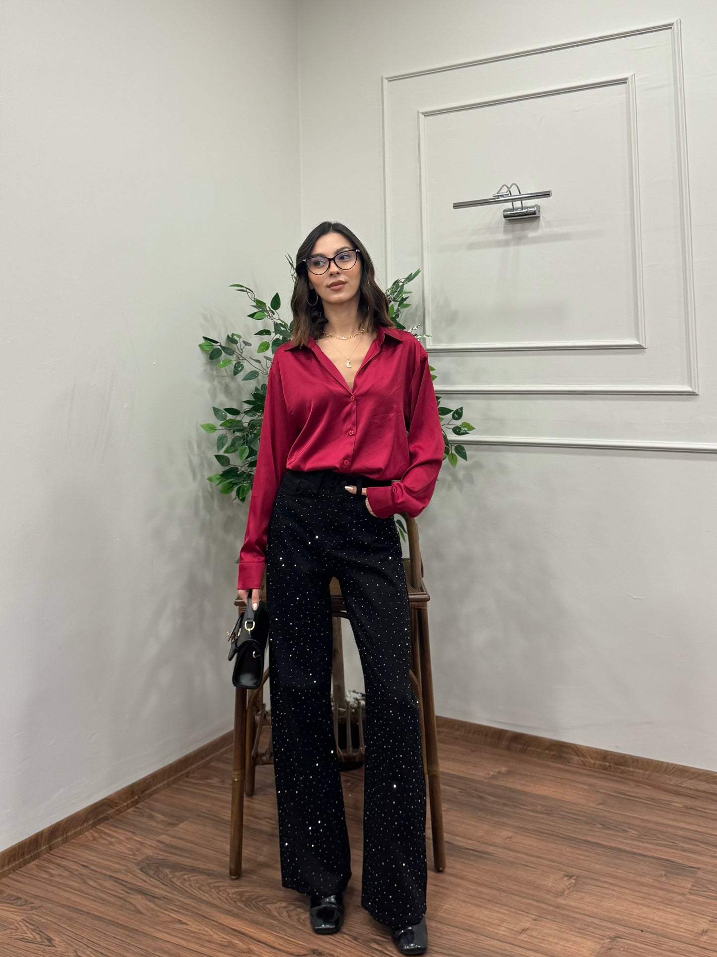 Premium Ön Arka Taşlı Siyah Jean