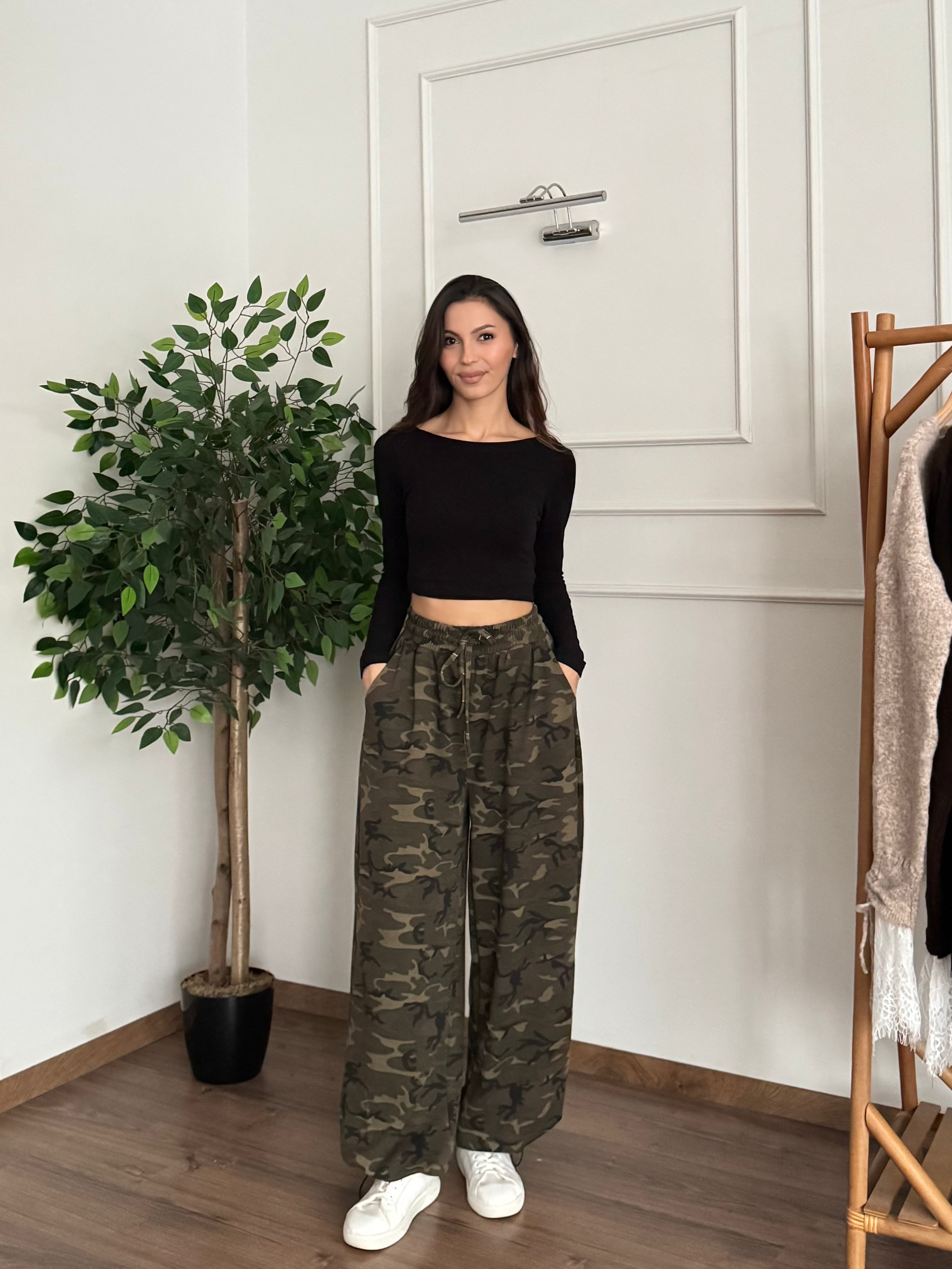 Kamuflaj Desen Oversize Pantolon