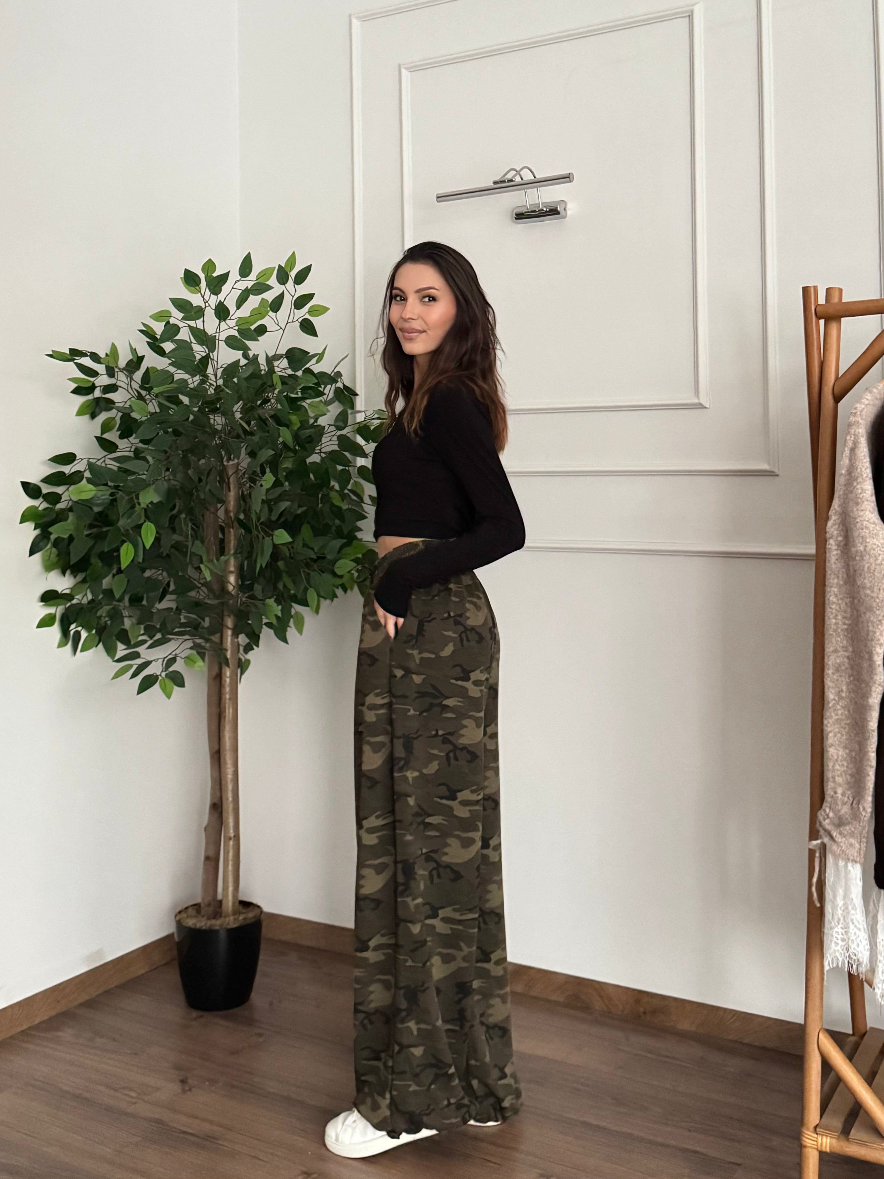 Kamuflaj Desen Oversize Pantolon