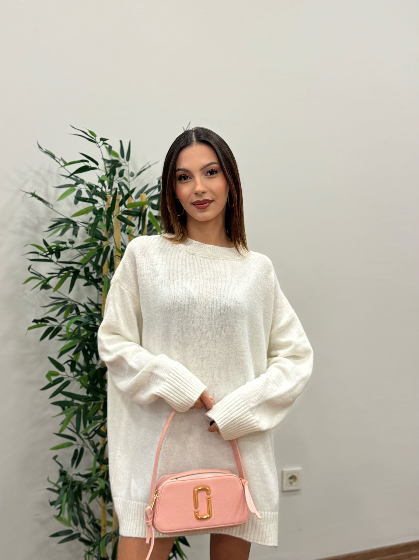 Massi Oversize Beyaz Kazak