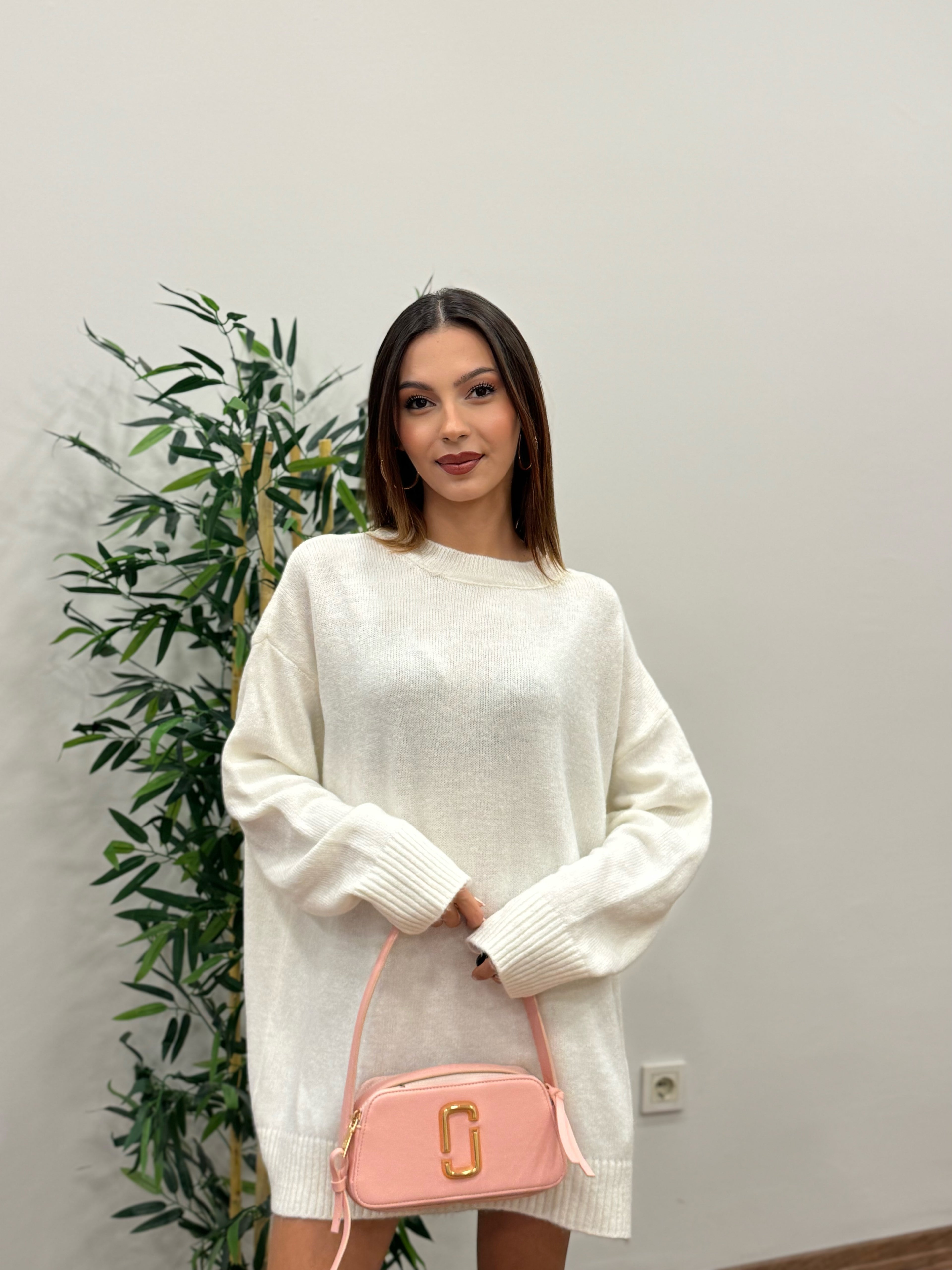 Massi Oversize Beyaz Kazak