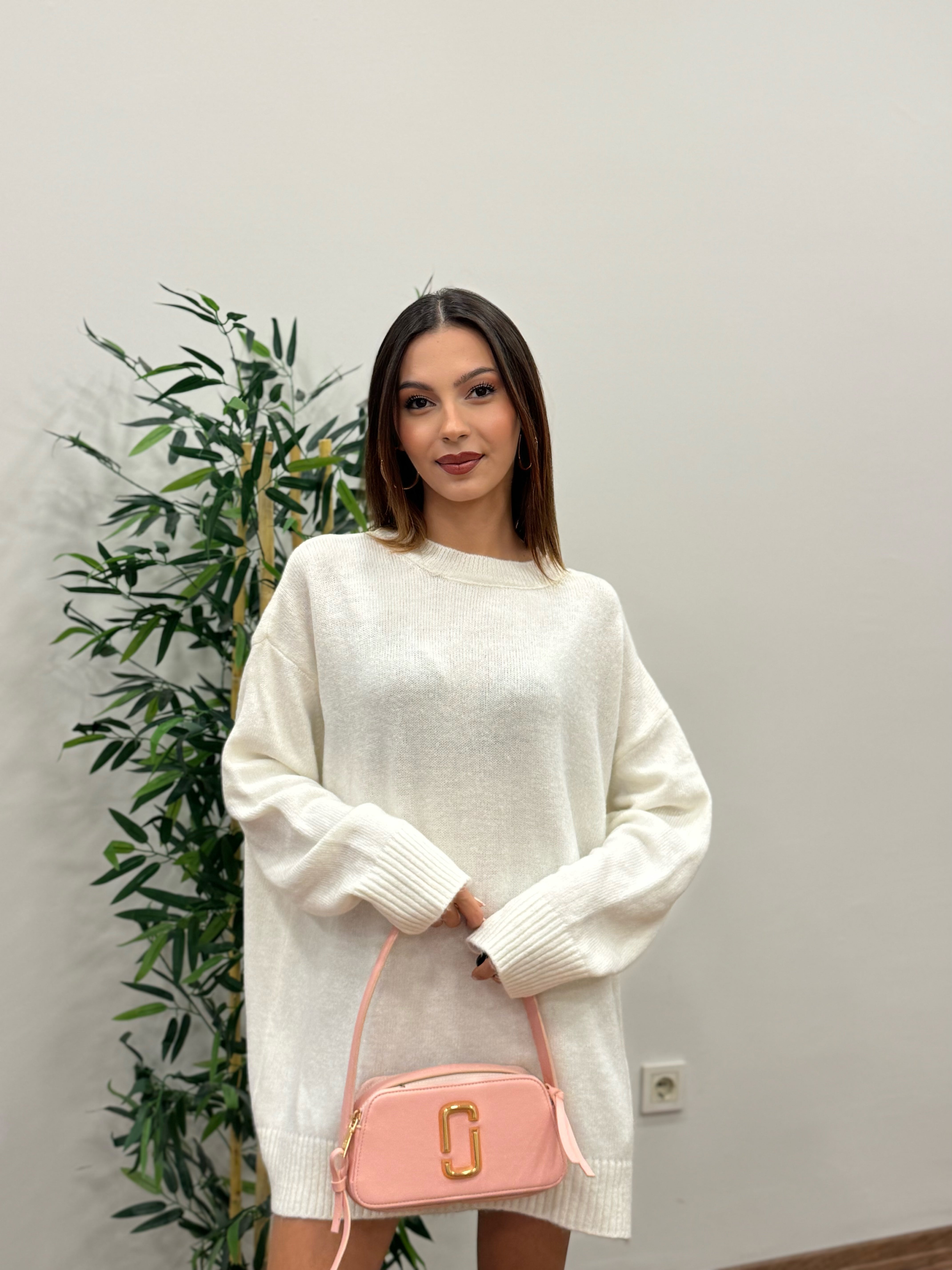 Massi Oversize Beyaz Kazak