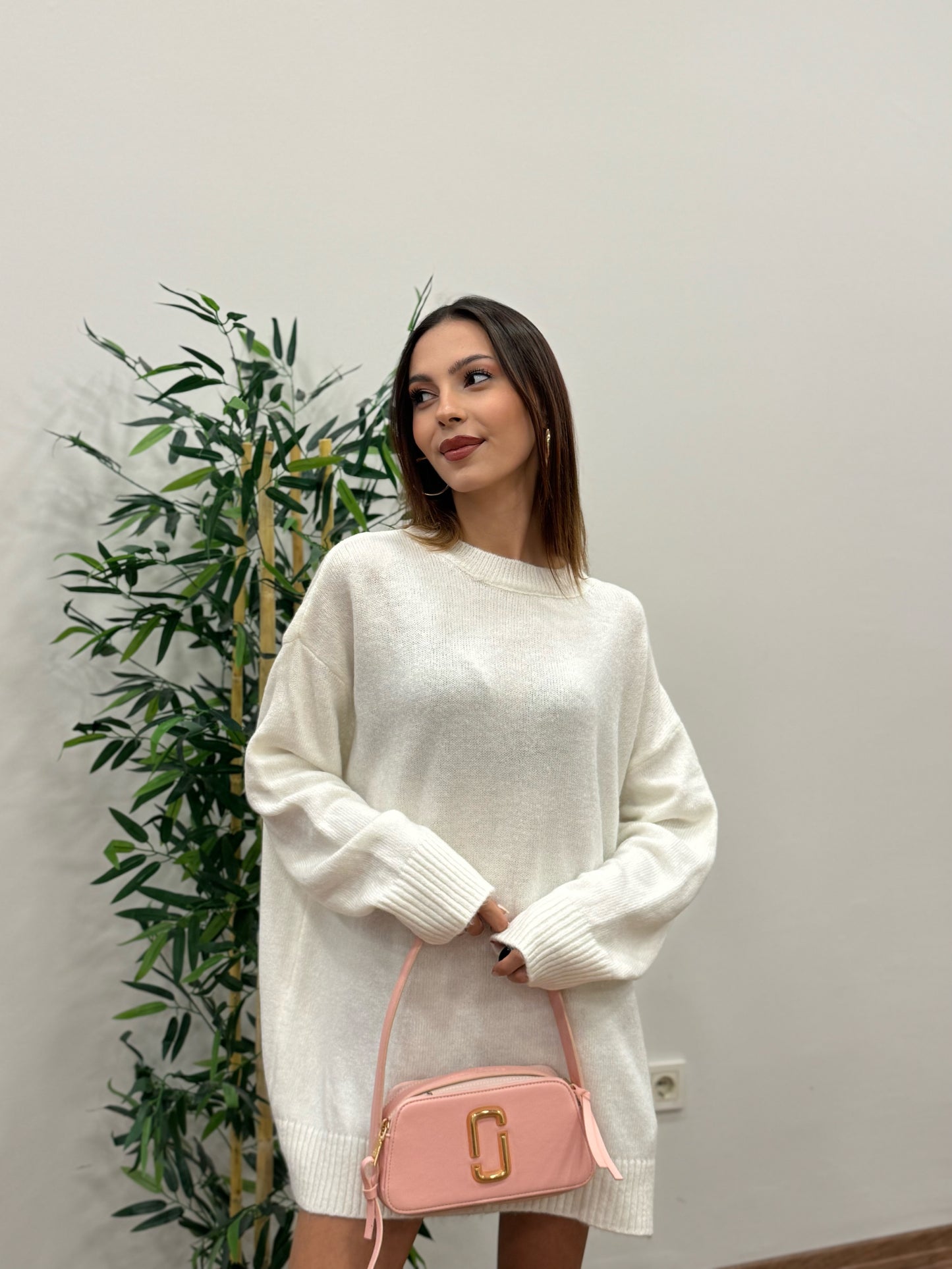 Massi Oversize Beyaz Kazak