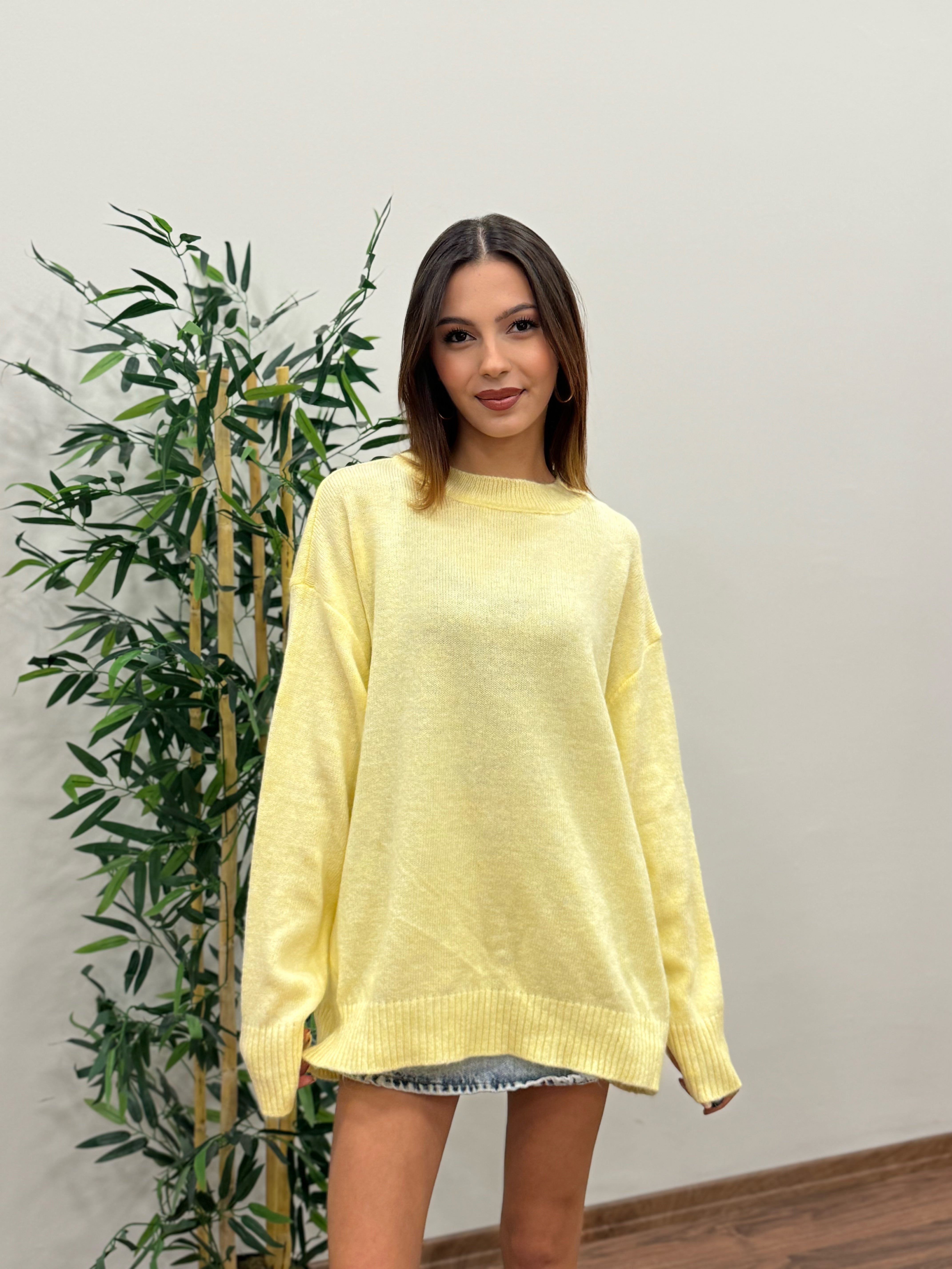 Massi Oversize Limon Sarı Kazak