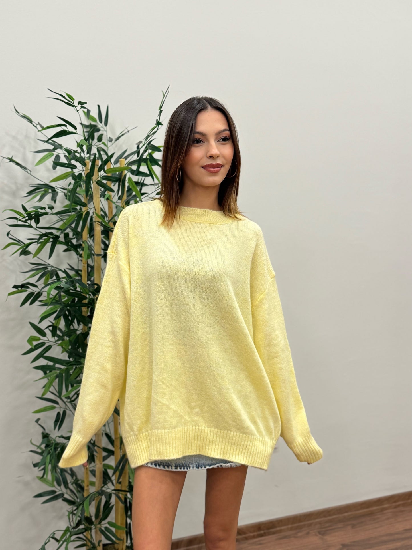 Massi Oversize Limon Sarı Kazak