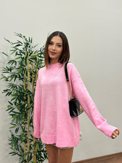 Massi Oversize Şeker Pembesi Kazak