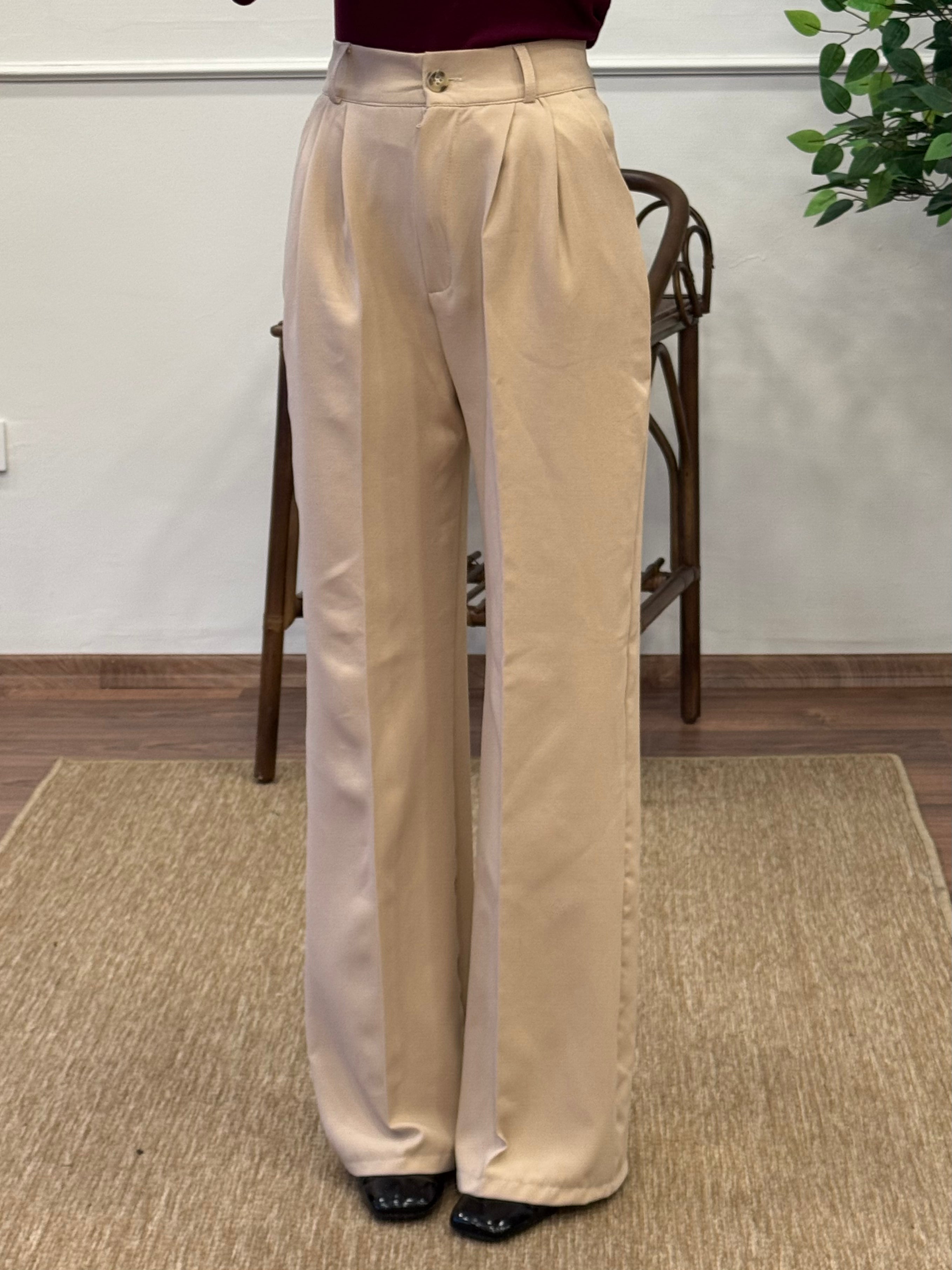 Krem Premium Palazzo Pantolon