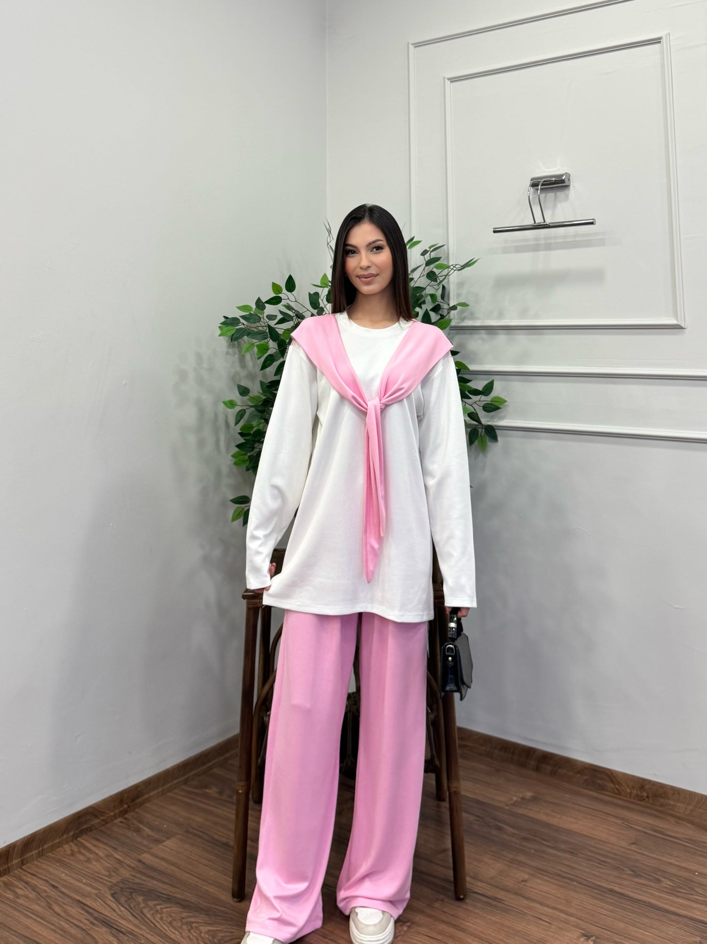 Verona Uzun Kollu Pembe Takım
