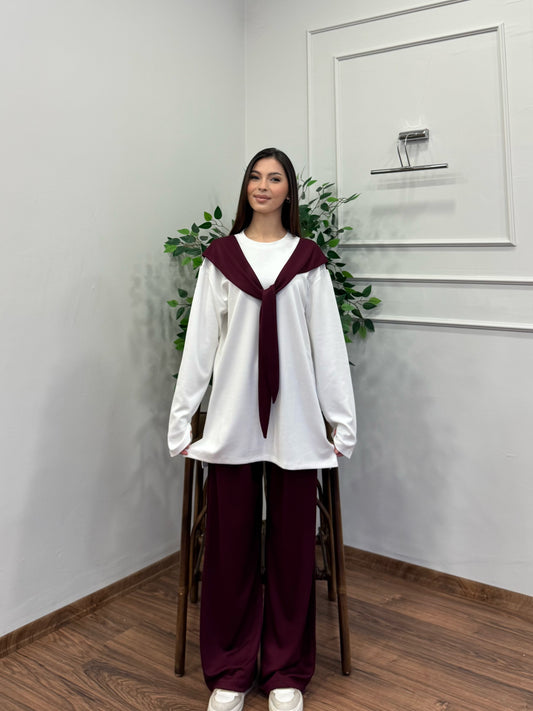 Verona Uzun Kollu Bordo Takım