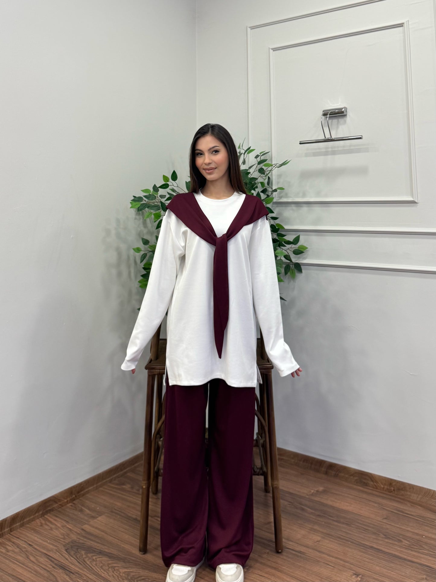Verona Uzun Kollu Bordo Takım