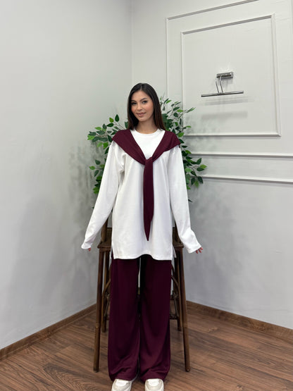 Verona Uzun Kollu Bordo Takım