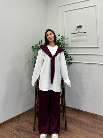 Verona Uzun Kollu Bordo Takım