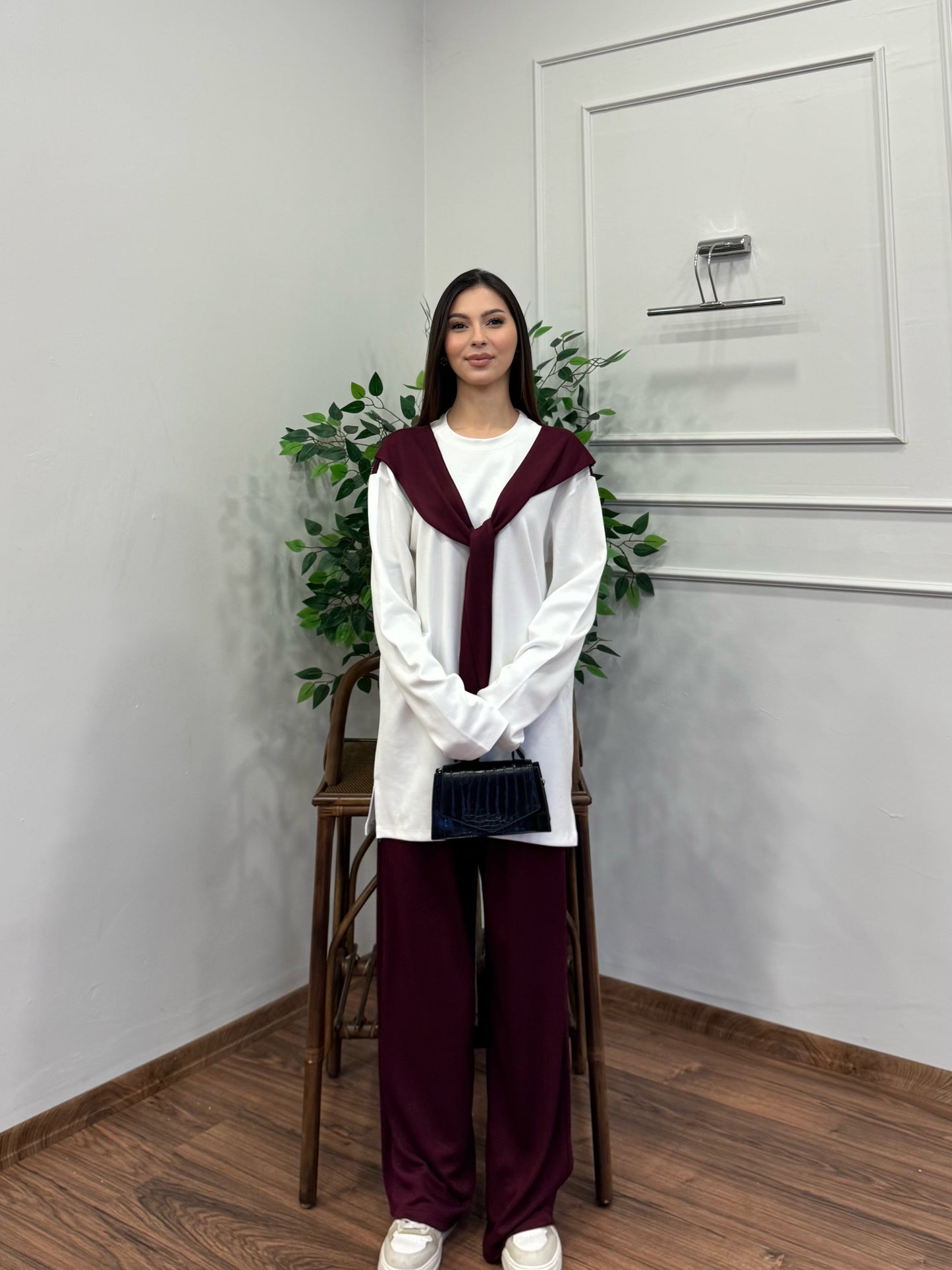 Verona Uzun Kollu Bordo Takım