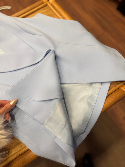 Layla Premium Asimetrik Kesim Bebe Mavi Yelek