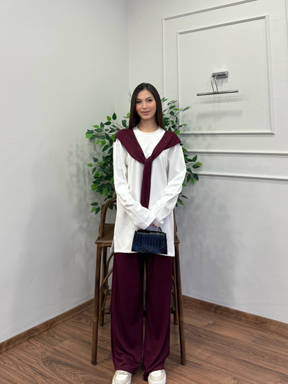 Verona Uzun Kollu Bordo Takım