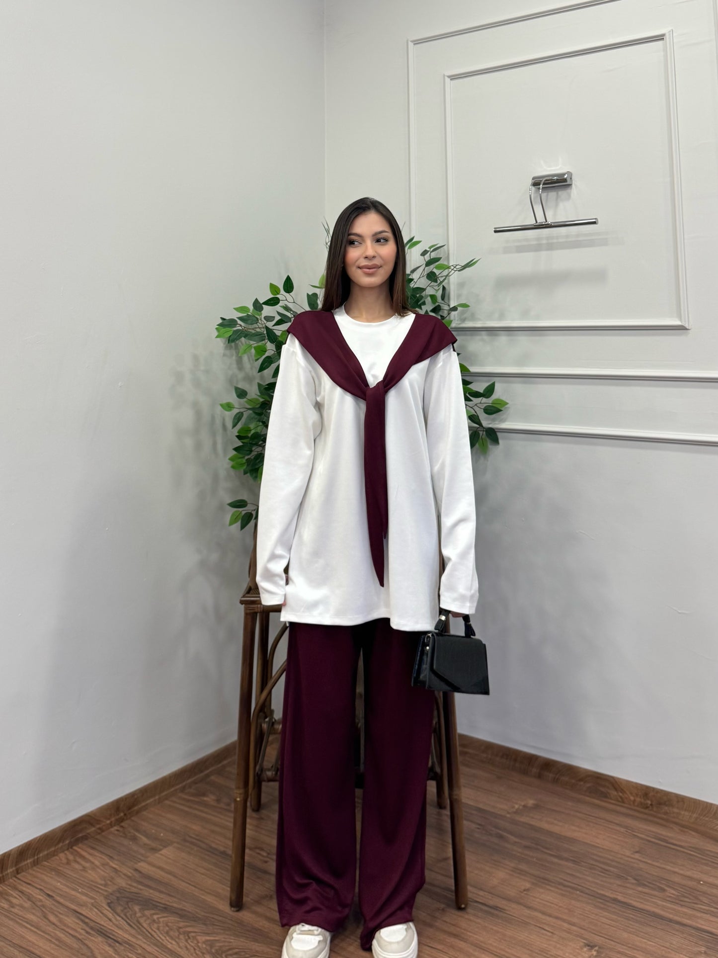 Verona Uzun Kollu Bordo Takım