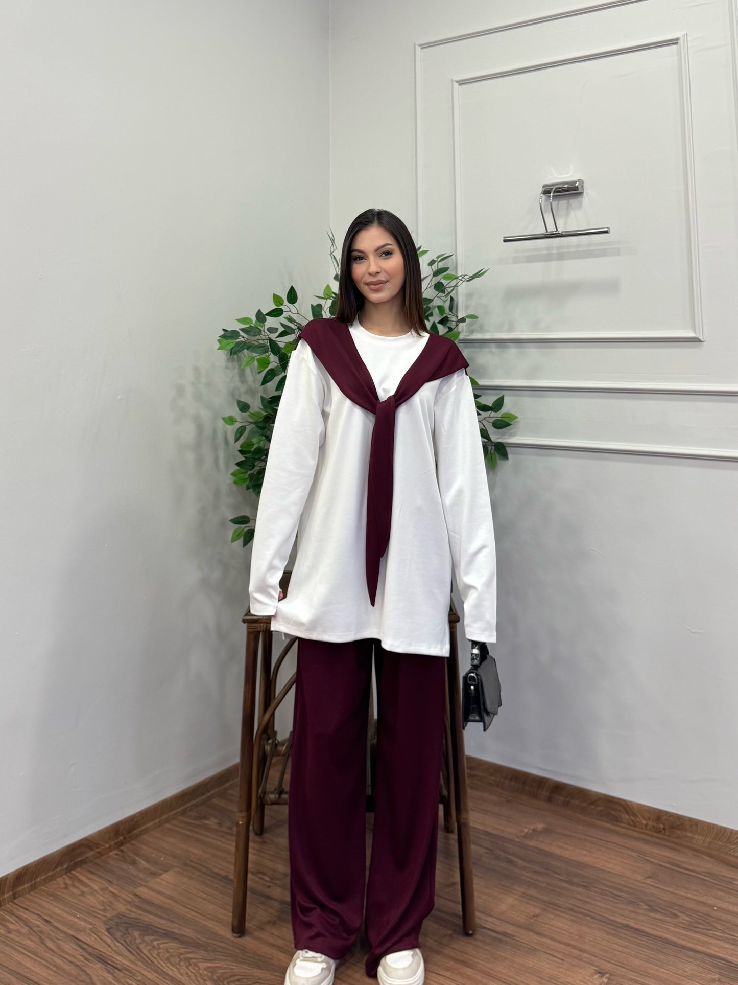 Verona Uzun Kollu Bordo Takım