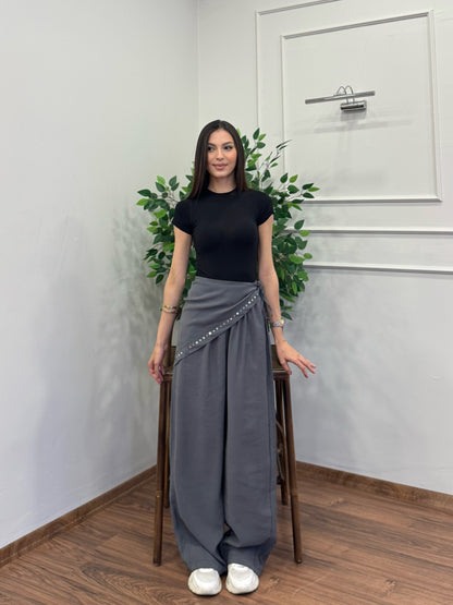 Nox Tensel Fular Bağlama Füme Pantolon