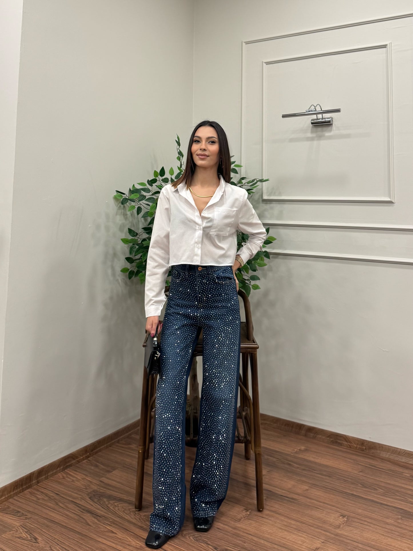 Premium Sıkı Taşlı Lacivert Jean