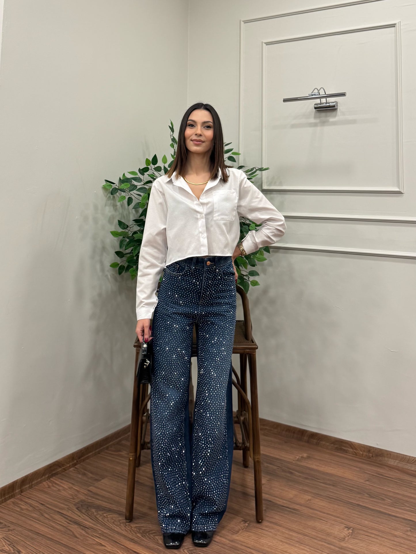 Premium Sıkı Taşlı Lacivert Jean