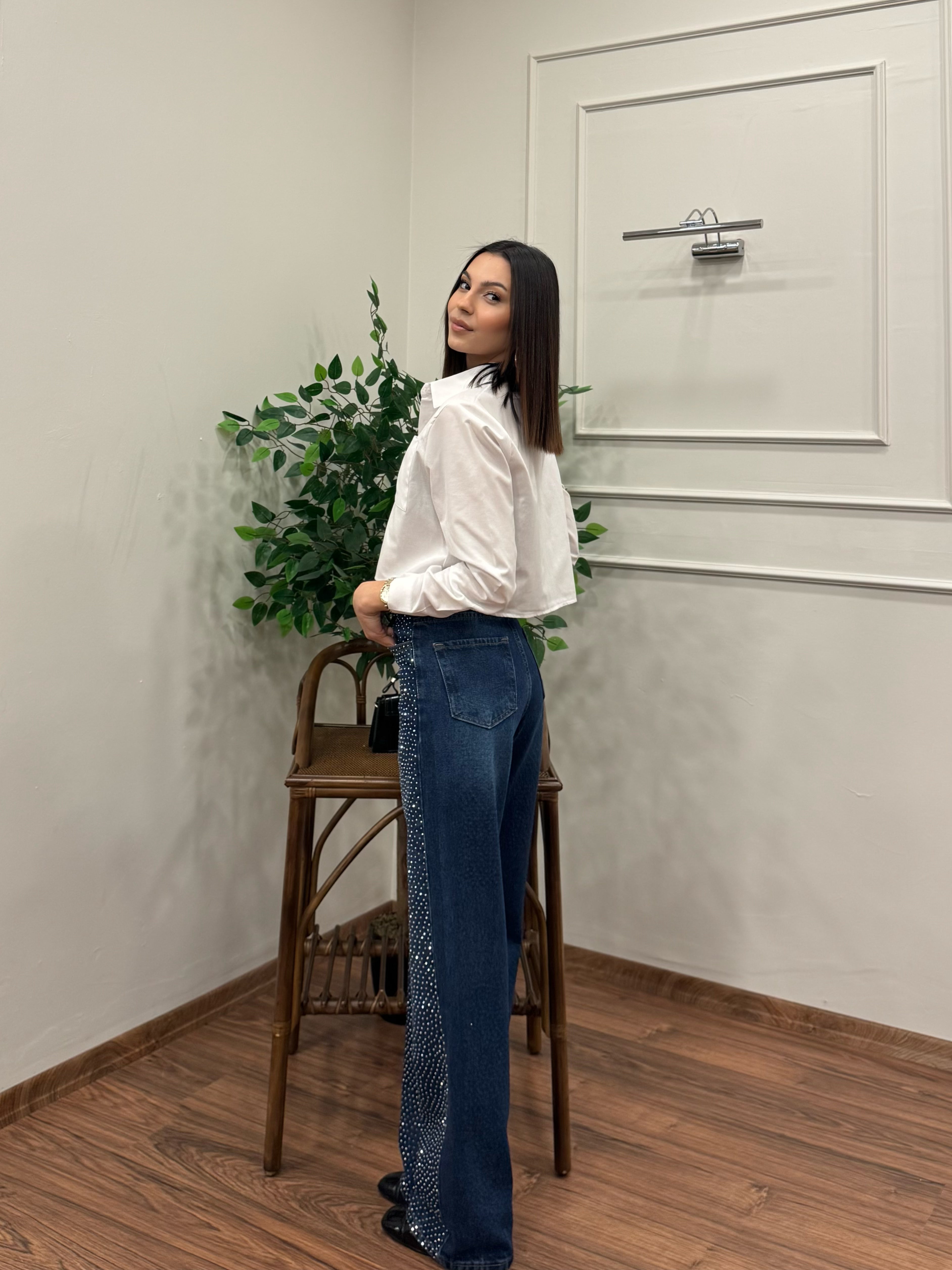 Premium Sıkı Taşlı Lacivert Jean