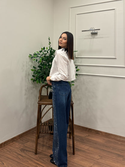 Premium Sıkı Taşlı Lacivert Jean