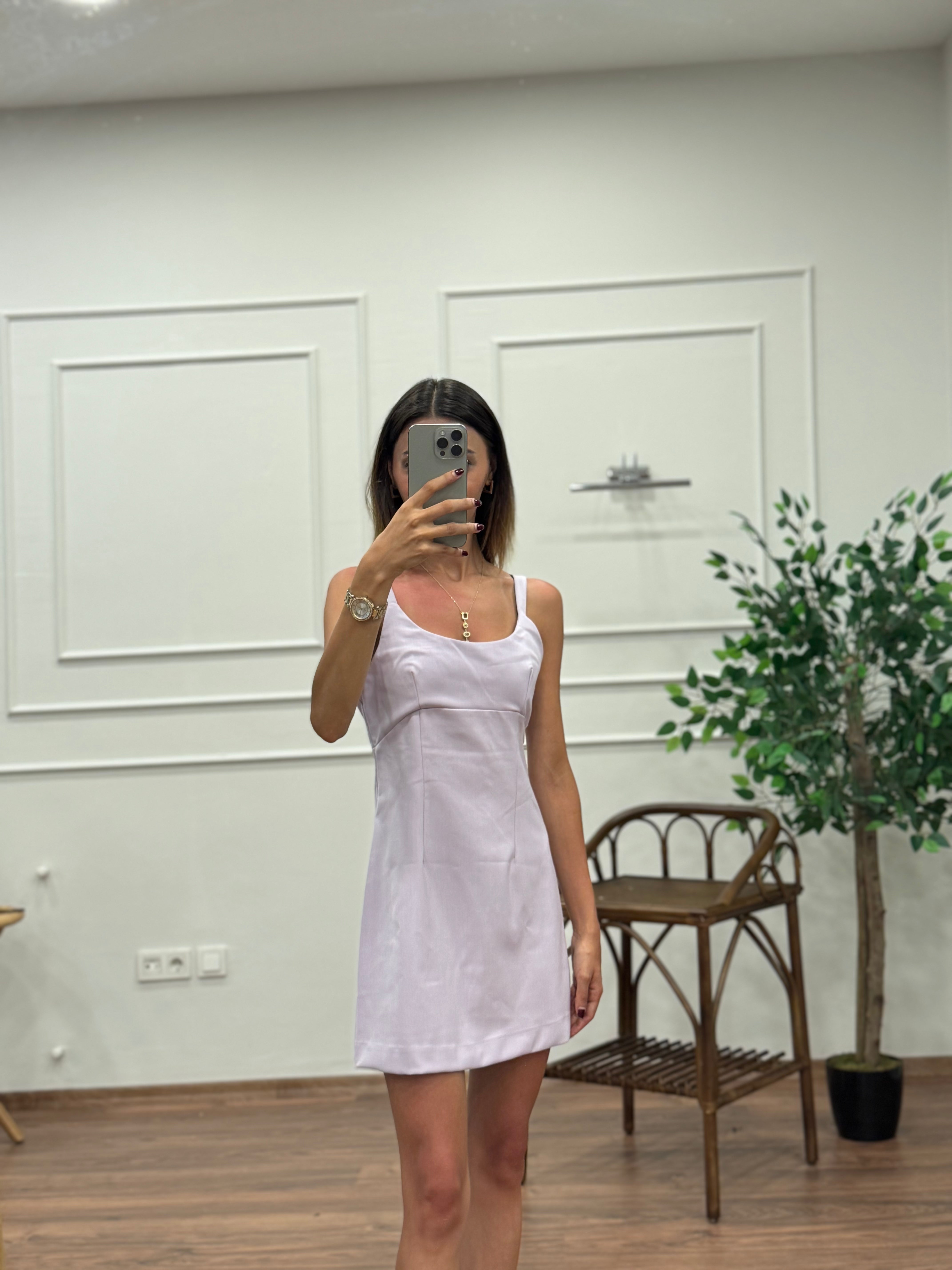 Zra Mini Sırt Taş Detay Elbise