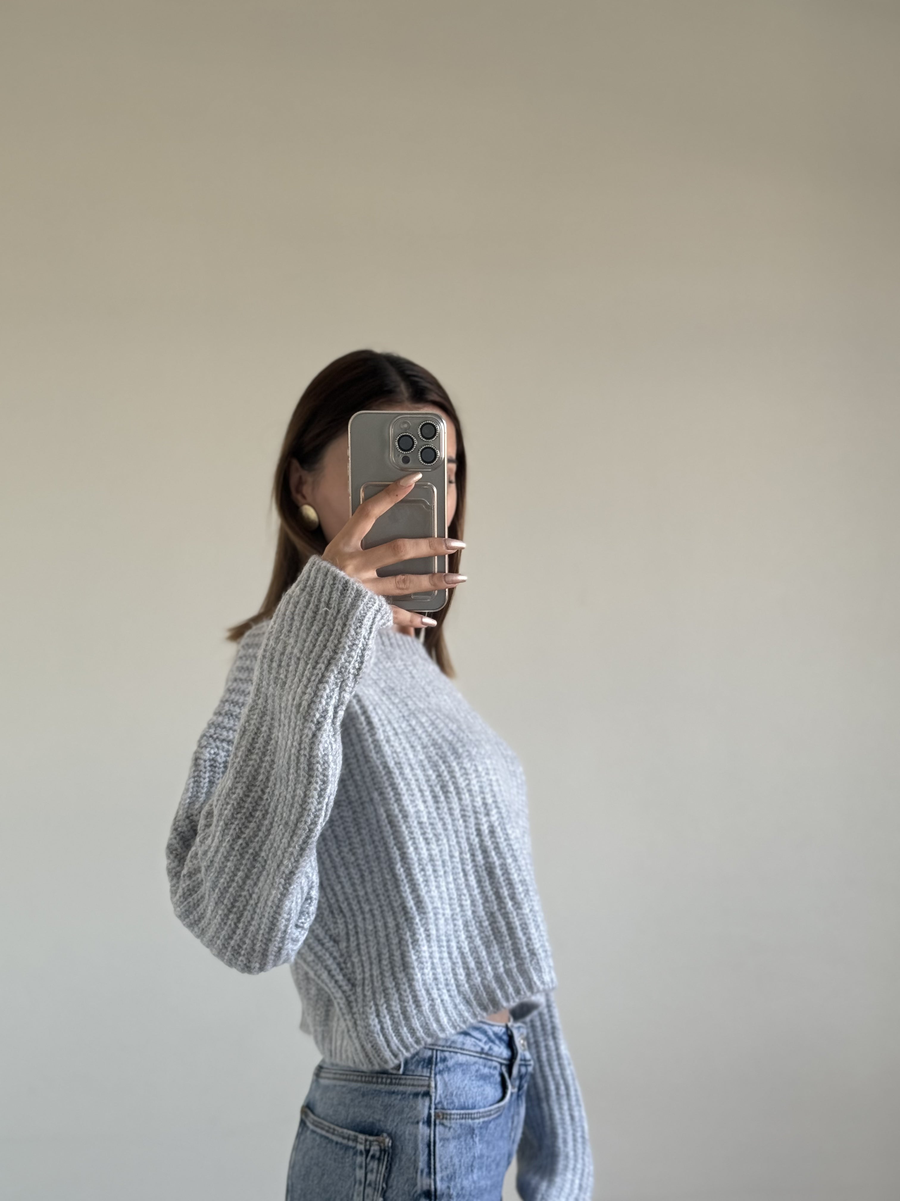 Gri Triko Yumoş Kazak